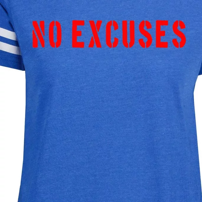 No Excuses Motivational Quote Enza Ladies Jersey Football T-Shirt