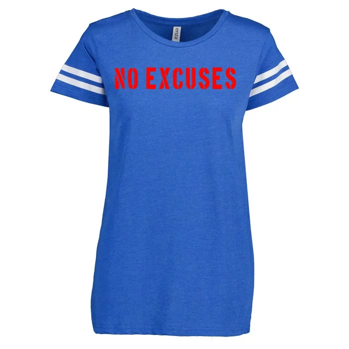 No Excuses Motivational Quote Enza Ladies Jersey Football T-Shirt