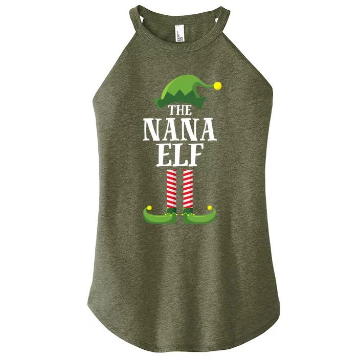 Nana Elf Matching Family Group Christmas Party Women’s Perfect Tri Rocker Tank