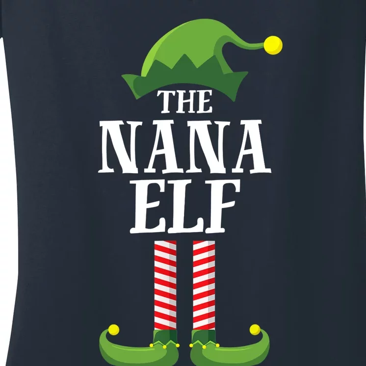 Nana Elf Matching Family Group Christmas Party Women's V-Neck T-Shirt