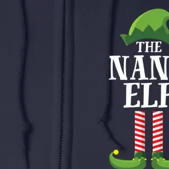 Nana Elf Matching Family Group Christmas Party Full Zip Hoodie