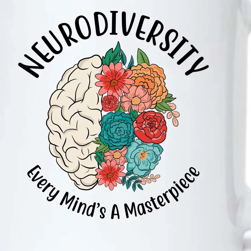 Neurodiversity Every Minds A Masterpiece Brain Floral Black Color Changing Mug