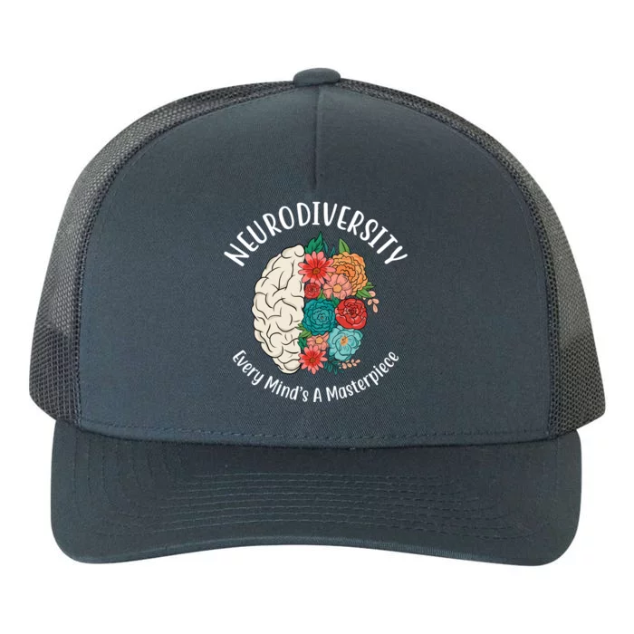 Neurodiversity Every Minds A Masterpiece Brain Floral Yupoong Adult 5-Panel Trucker Hat