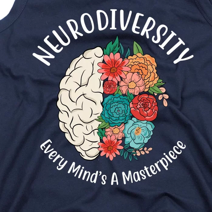 Neurodiversity Every Minds A Masterpiece Brain Floral Tank Top