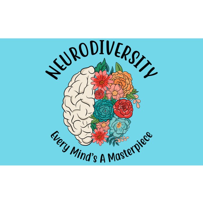 Neurodiversity Every Minds A Masterpiece Brain Floral Bumper Sticker