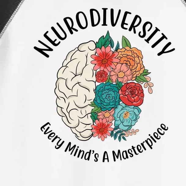 Neurodiversity Every Minds A Masterpiece Brain Floral Toddler Fine Jersey T-Shirt