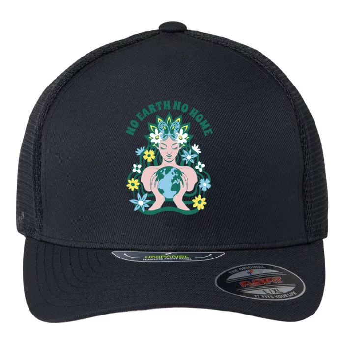 No Earth No Home Female Nature Flexfit Unipanel Trucker Cap