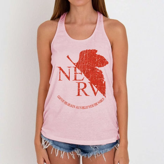 Nerv Evangelion Women's Knotted Racerback Tank