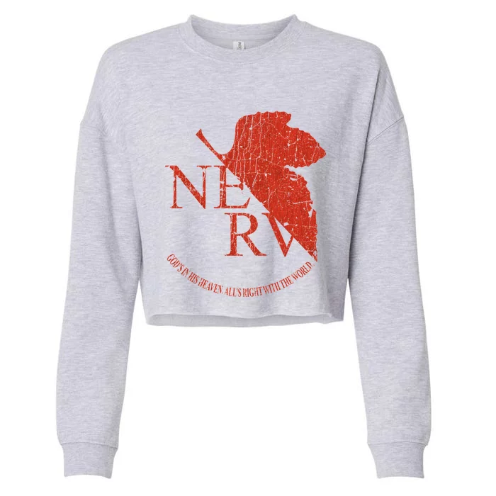 Nerv Evangelion Cropped Pullover Crew