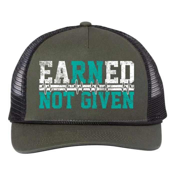 Nurse Earned Not Given Gift Retro Rope Trucker Hat Cap