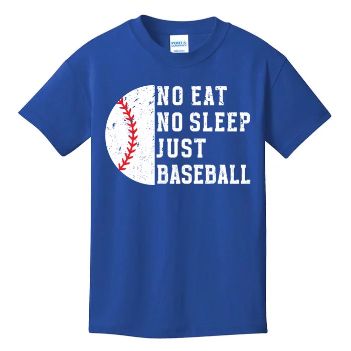 No Eat No Sleep Just Baseball Retro Funny Baseball Player Cute Gift Kids T-Shirt