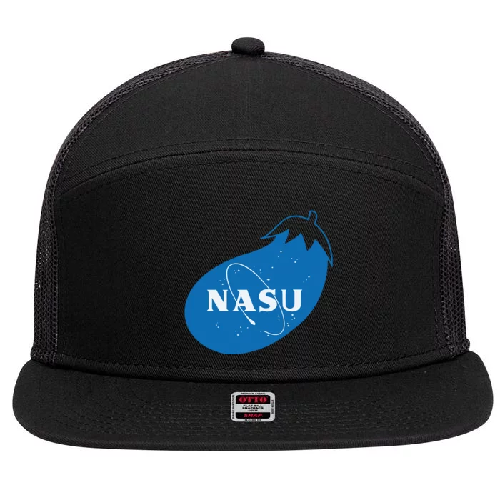 Nasu Eggplant 7 Panel Mesh Trucker Snapback Hat