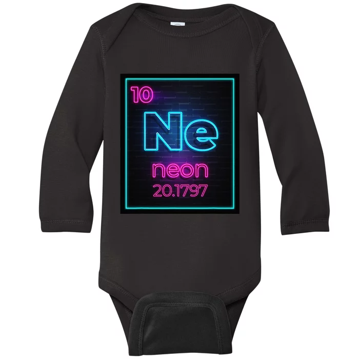 Neon Element Of The Chemistry Periodic Table For Scientists Baby Long Sleeve Bodysuit