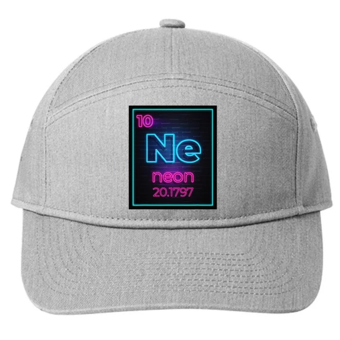 Neon Element Of The Chemistry Periodic Table 7-Panel Snapback Hat