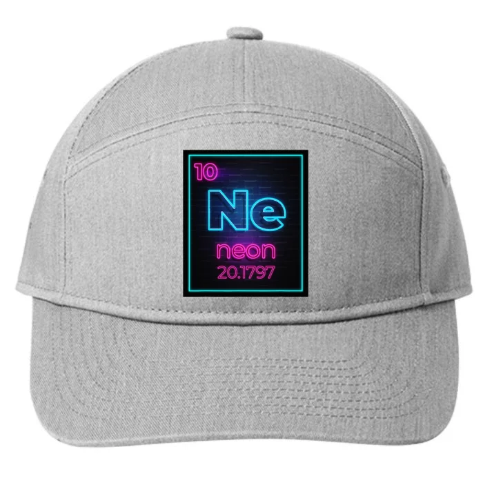 Neon Element Of The Chemistry Periodic Table For Scientists 7-Panel Snapback Hat