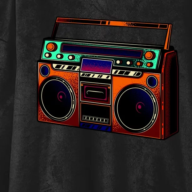 Neon Boombox Hooded Wearable Blanket