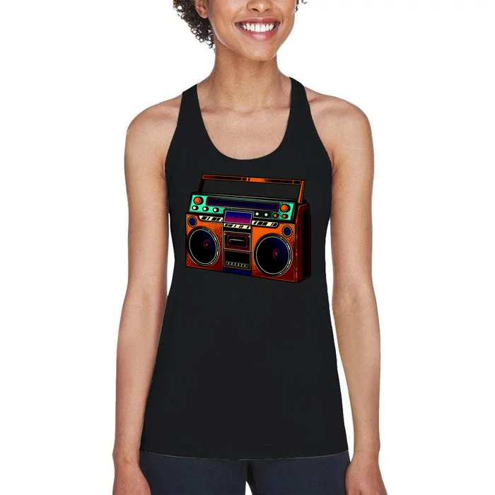 Neon Boombox Women's Racerback Tank