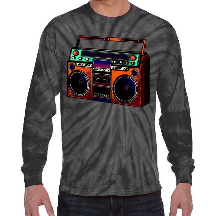 Neon Boombox Tie-Dye Long Sleeve Shirt