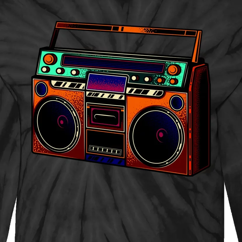 Neon Boombox Tie-Dye Long Sleeve Shirt