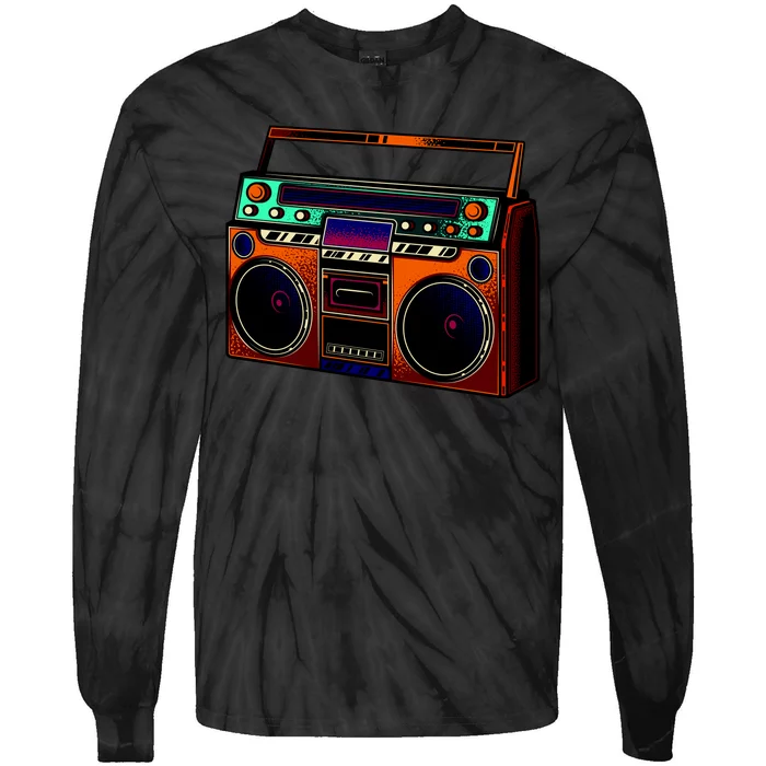 Neon Boombox Tie-Dye Long Sleeve Shirt