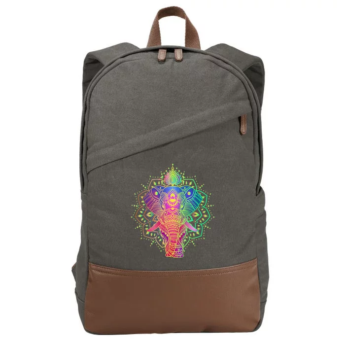 Neon Color Yoga Elephant Cotton Canvas Backpack