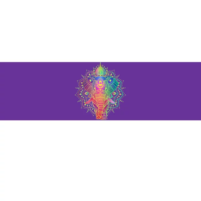 Neon Color Yoga Elephant Bumper Sticker