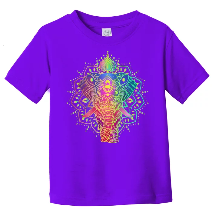 Neon Color Yoga Elephant Toddler T-Shirt