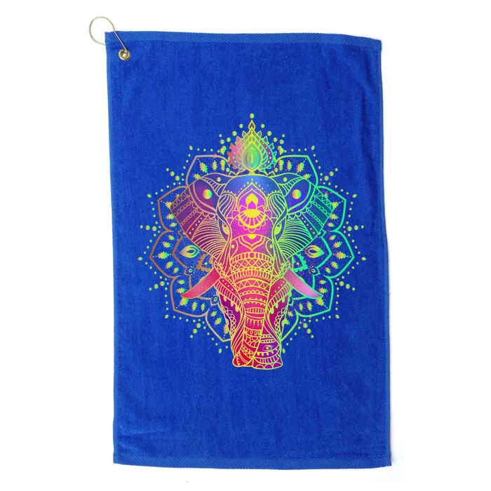 Neon Color Yoga Elephant Platinum Collection Golf Towel