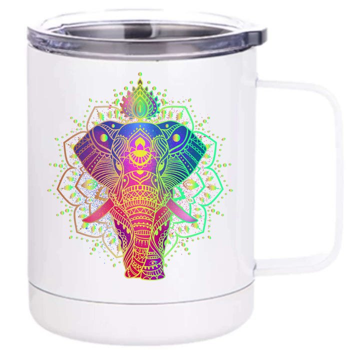 Neon Color Yoga Elephant Front & Back 12oz Stainless Steel Tumbler Cup