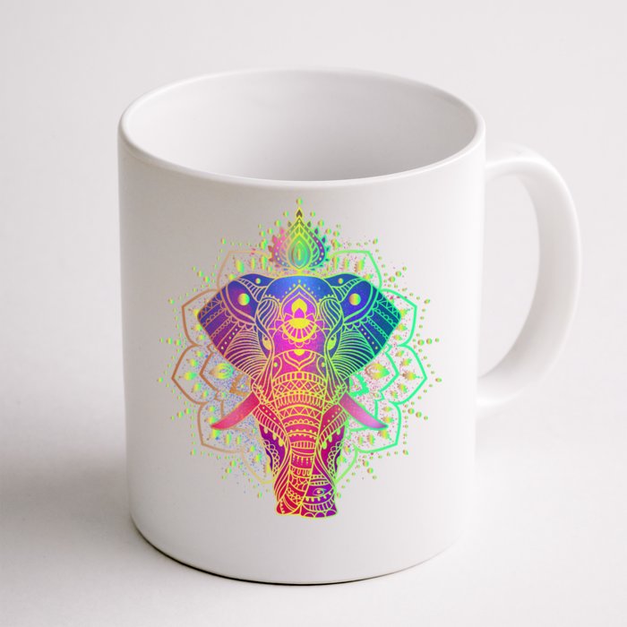 Neon Color Yoga Elephant Front & Back Coffee Mug