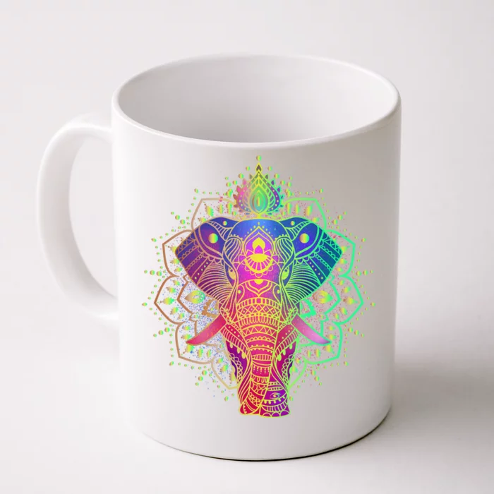 Neon Color Yoga Elephant Front & Back Coffee Mug