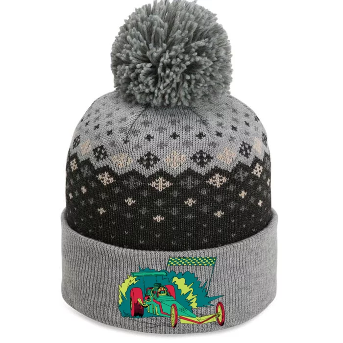 Neon Drag Racing Car The Baniff Cuffed Pom Beanie