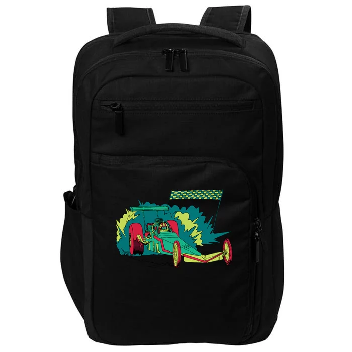 Neon Drag Racing Car Impact Tech Backpack