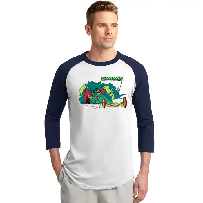 Neon Drag Racing Car Baseball Sleeve Shirt