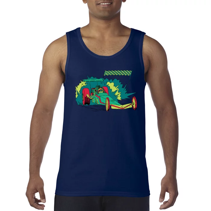 Neon Drag Racing Car Tank Top