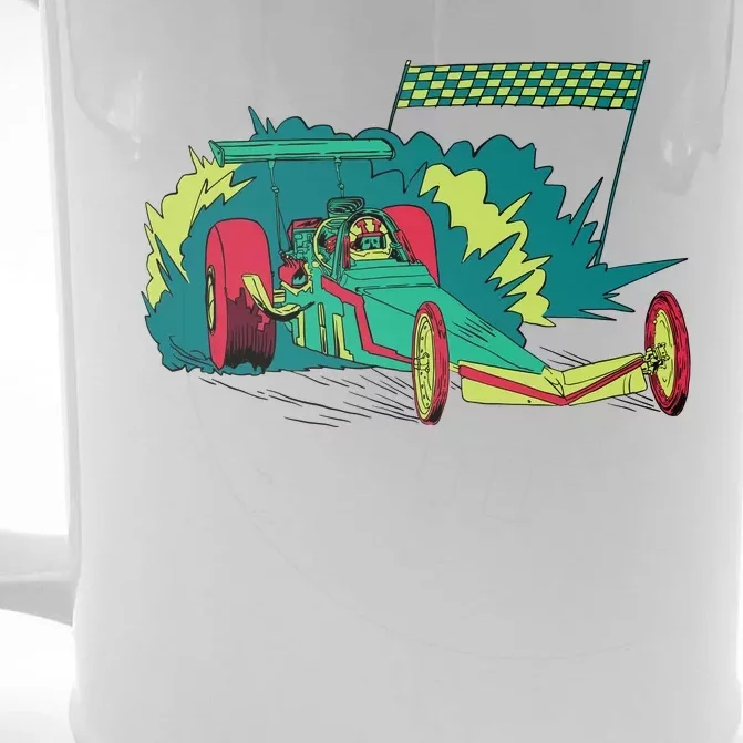 Neon Drag Racing Car Front & Back Beer Stein