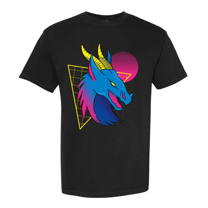 Neon Dragon Face Garment-Dyed Heavyweight T-Shirt