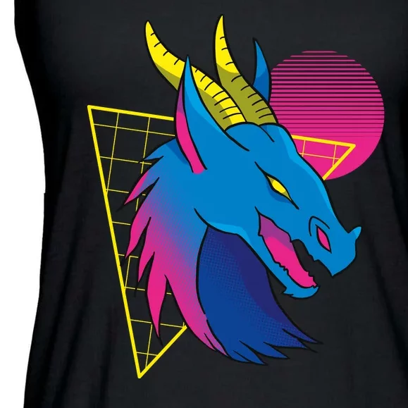 Neon Dragon Face Ladies Essential Flowy Tank