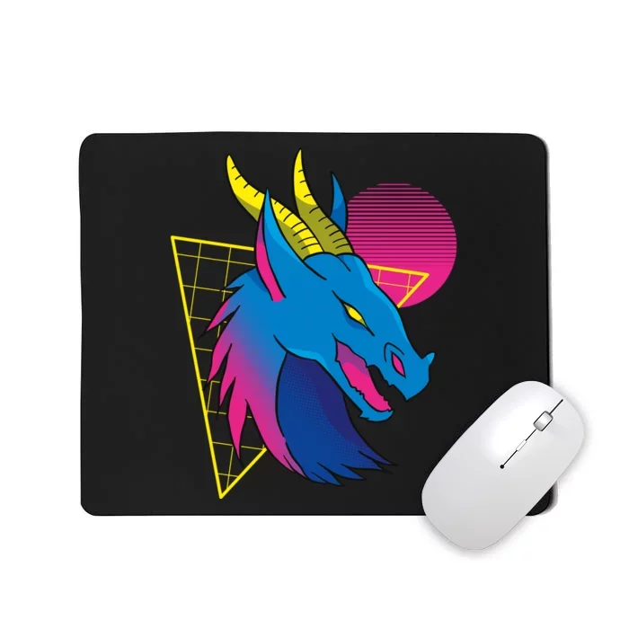 Neon Dragon Face Mousepad