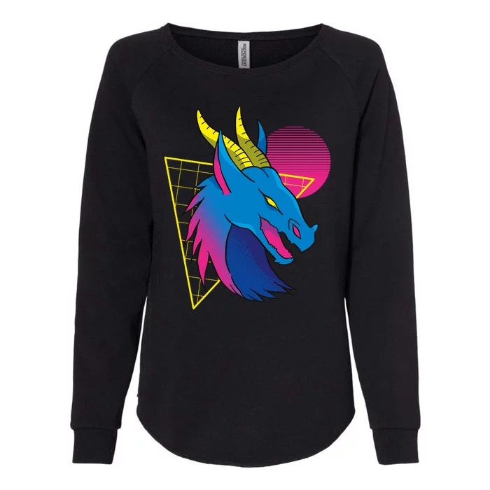 Neon Dragon Face Womens California Wash Sweatshirt