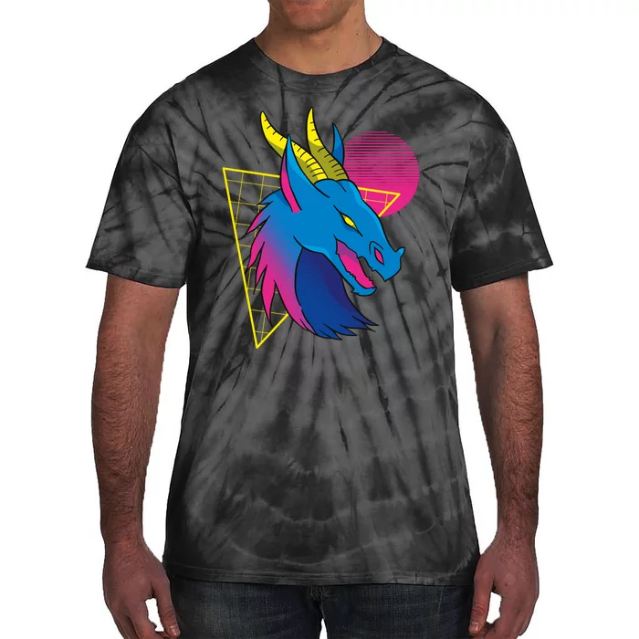 Neon Dragon Face Tie-Dye T-Shirt