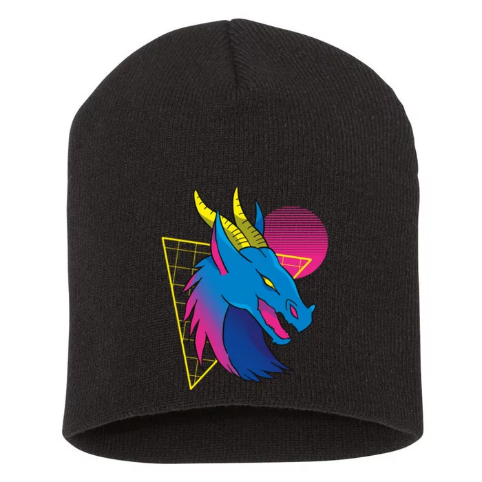 Neon Dragon Face Short Acrylic Beanie