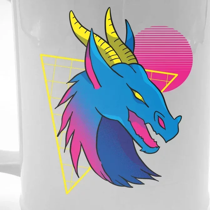 Neon Dragon Face Front & Back Beer Stein