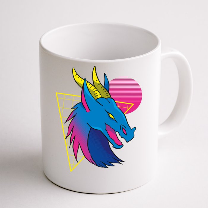 Neon Dragon Face Front & Back Coffee Mug