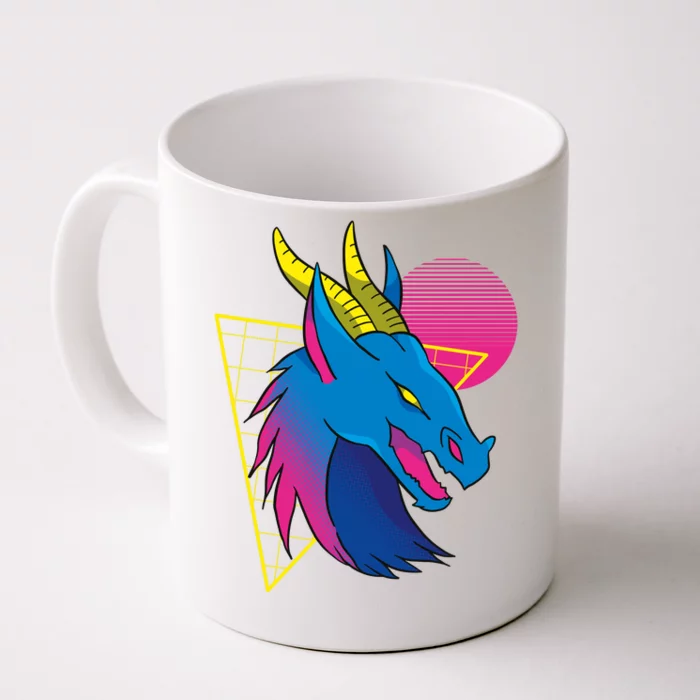 Neon Dragon Face Front & Back Coffee Mug