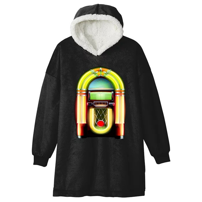 Neon Juke Box Hooded Wearable Blanket