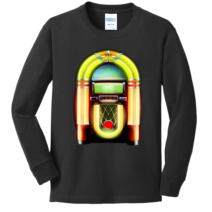 Neon Juke Box Kids Long Sleeve Shirt