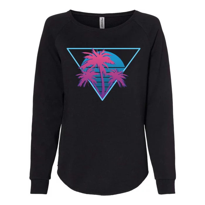 Neon Palm Trees Womens California Wash Sweatshirt