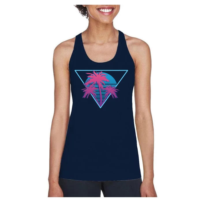 Neon Palm Trees Women's Racerback Tank