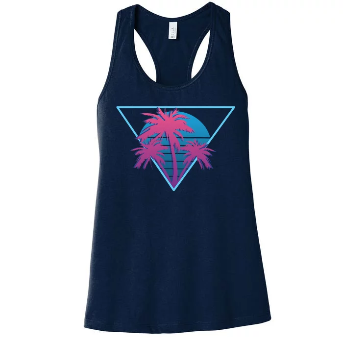 Neon Palm Trees Women's Racerback Tank